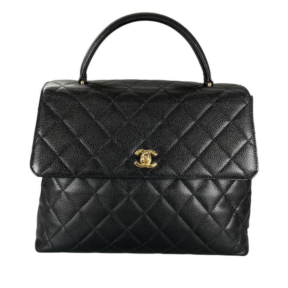 Chanel handbag for women, Matelassé, top handle, gold hardware, serial number...